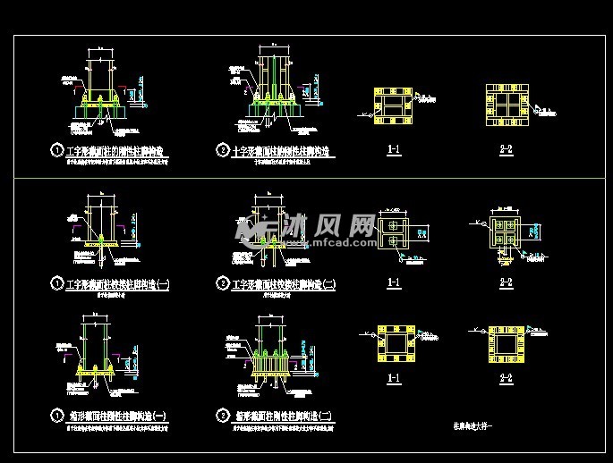 钢柱柱脚构造大样图