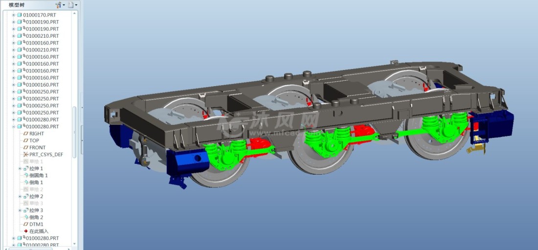 hxd3电力机车转向架模型11