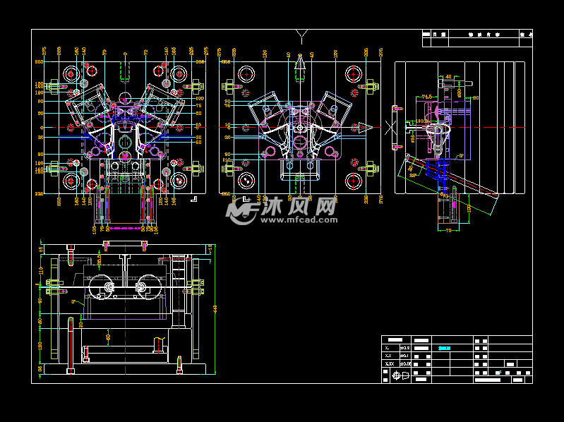 削皮机外壳模具设计图