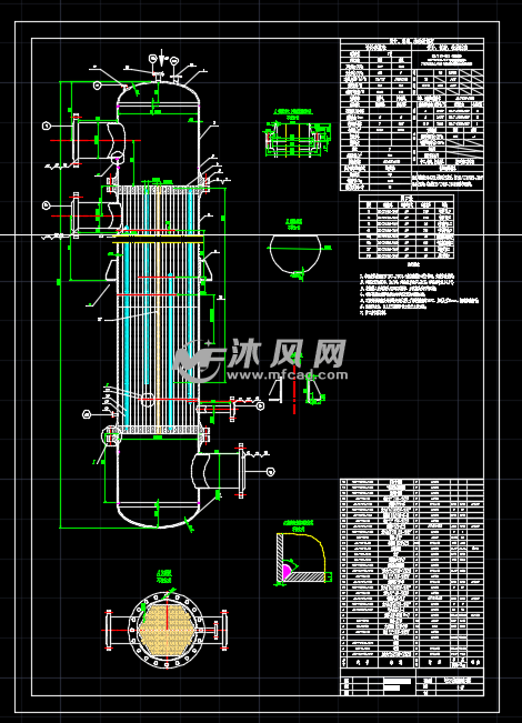 换热器装配图cad图