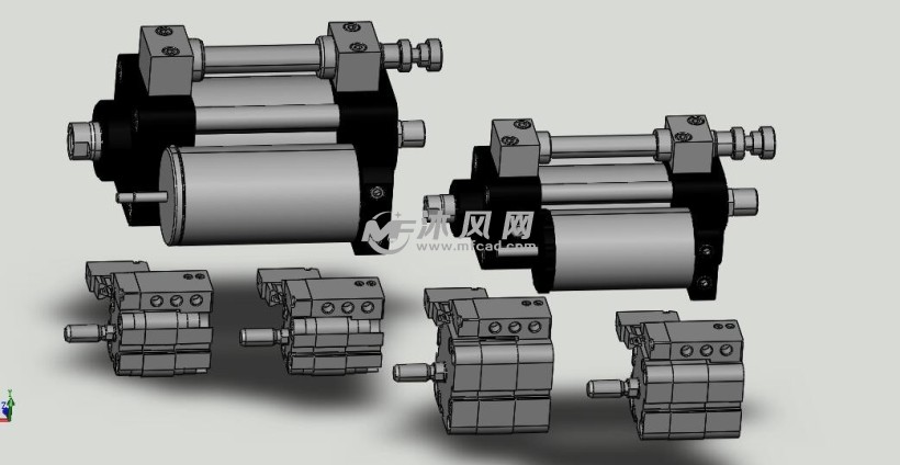 液压制动器系列刹车-气缸模型装配图