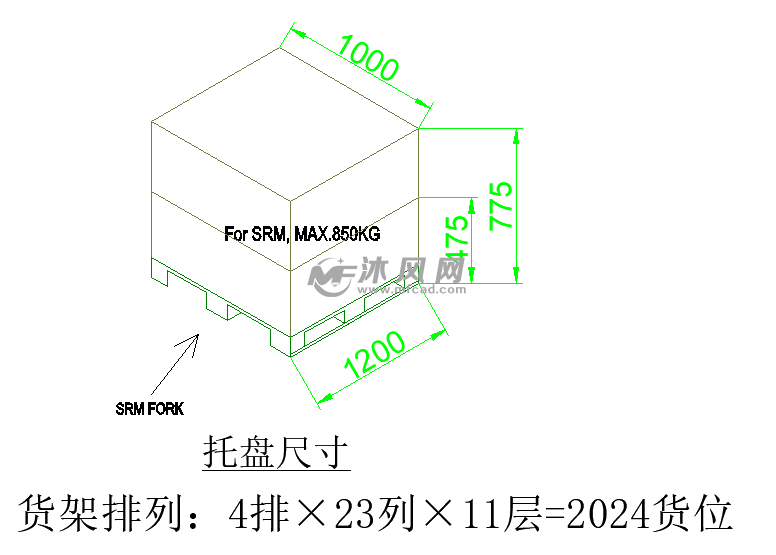 托盘堆垛机立库 箱式穿堆垛机立库 农业机械图纸 沐风网
