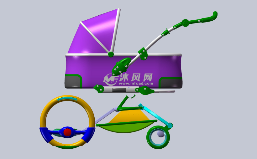 婴儿手推车款式设计图 日常用品图纸 沐风网