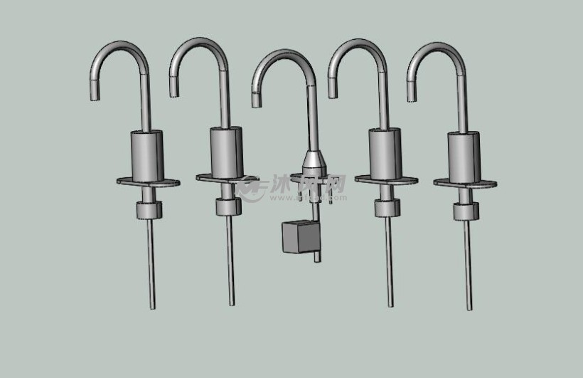 5种1200系列cs鹅颈管水龙头模型装配图