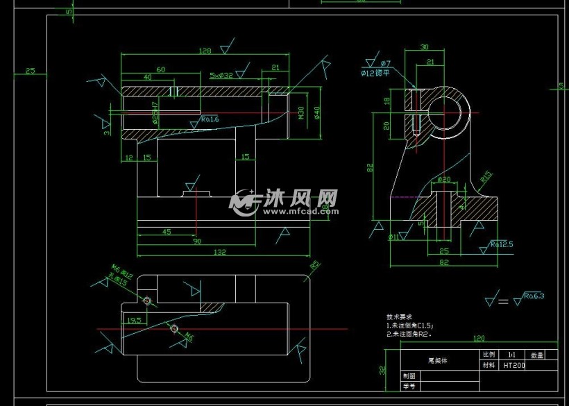 尾架体