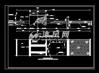 剖面图,结构图,坝体长30米,水坝主体为埋石坝体,有消力池,海漫,以及