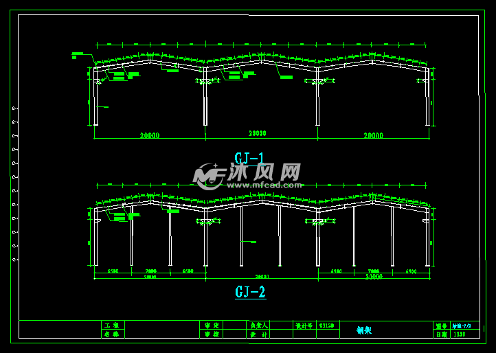 20m三跨钢构厂房