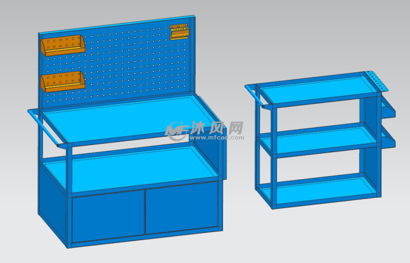 移动工具柜三维 - 零部件模型图纸 - 沐风网