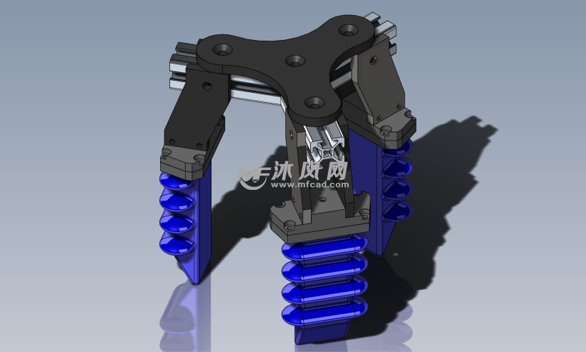 三指软性机械爪结构模型