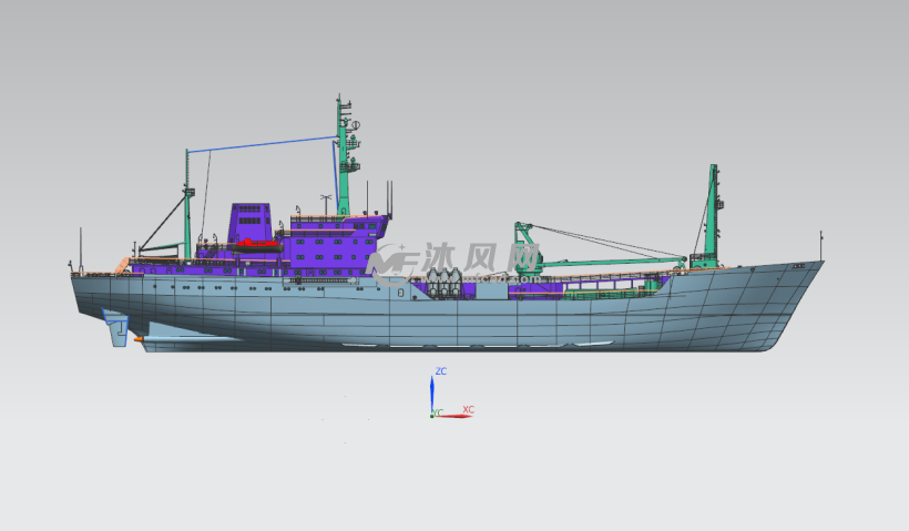 海上作业船三维设计