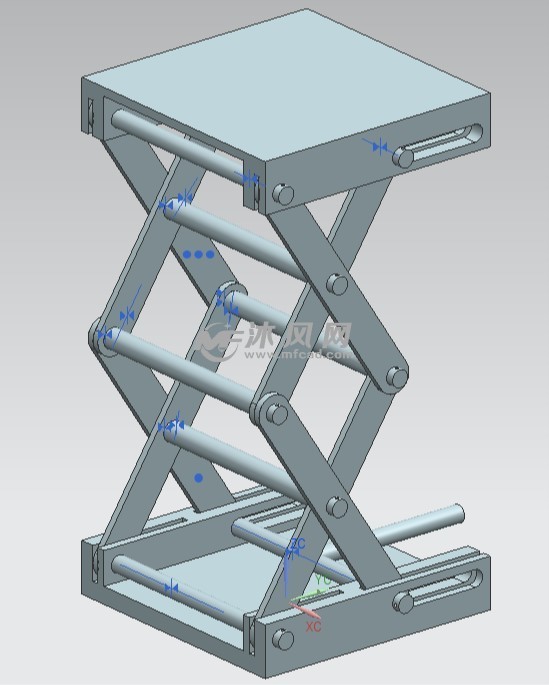 设计并3d打印一款升降台模型,其参考实物如图1所示.