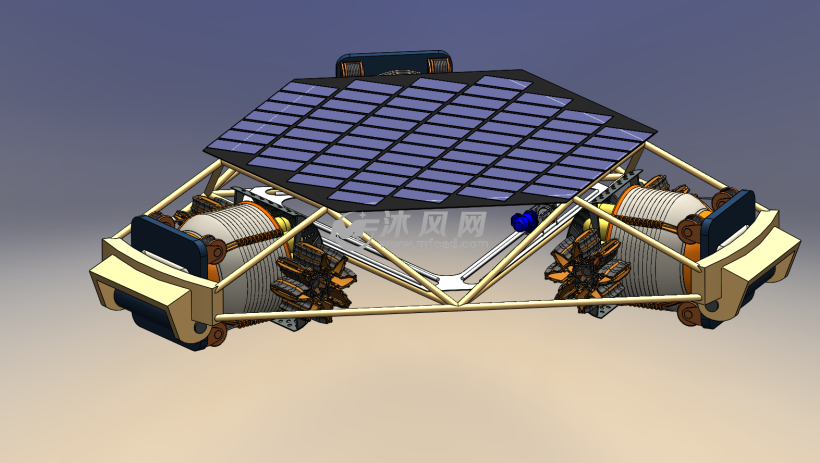 三角定位的太阳能板设计模型动作图