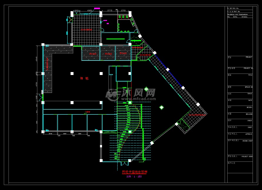 网吧卡座地台放样图