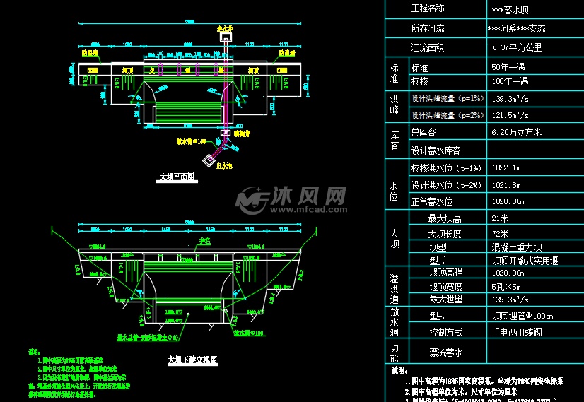 蓄水坝混凝土重力坝工程节点详图