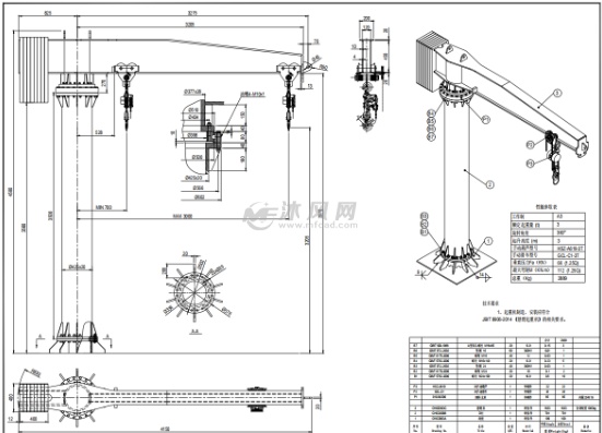 3tx3m手动悬臂吊 - 工程机械/建筑机械图纸 - 沐风网