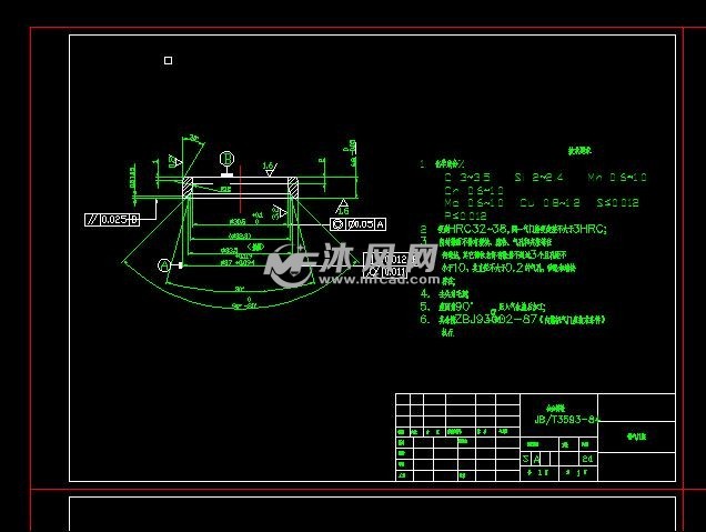 活塞缸进出气门零件图