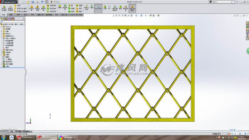 如何快速绘制铁丝网solidworks模型