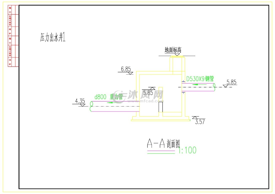 市政道路消能井压力井大样图