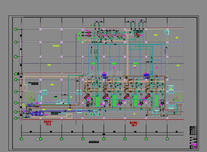 两层动力机房空调通风设计施工图- 暖通图纸 - 沐风网