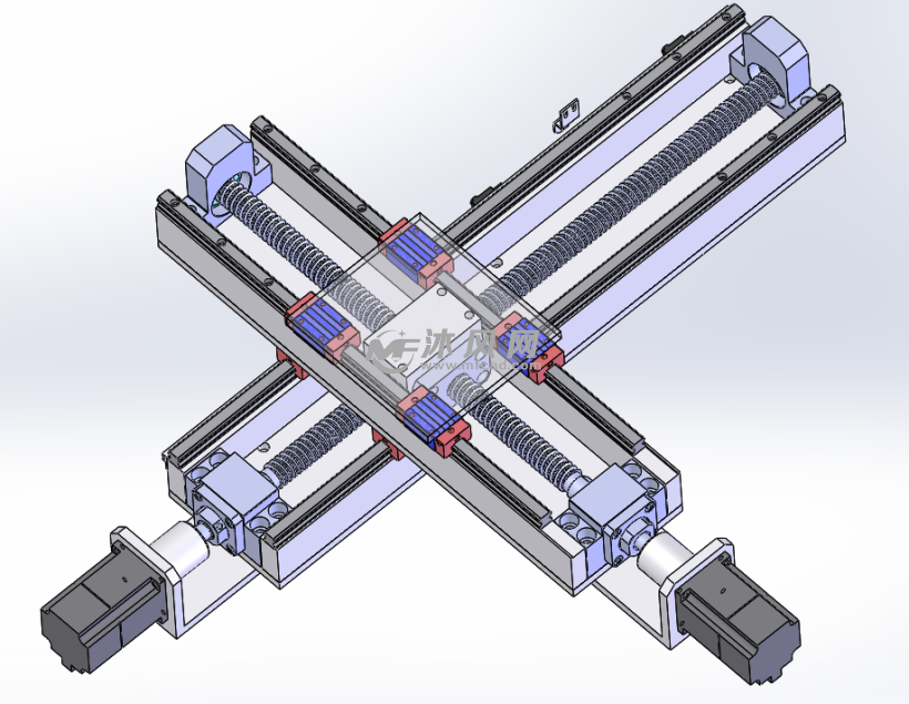 自搭建滚珠丝杠xy双向滑台