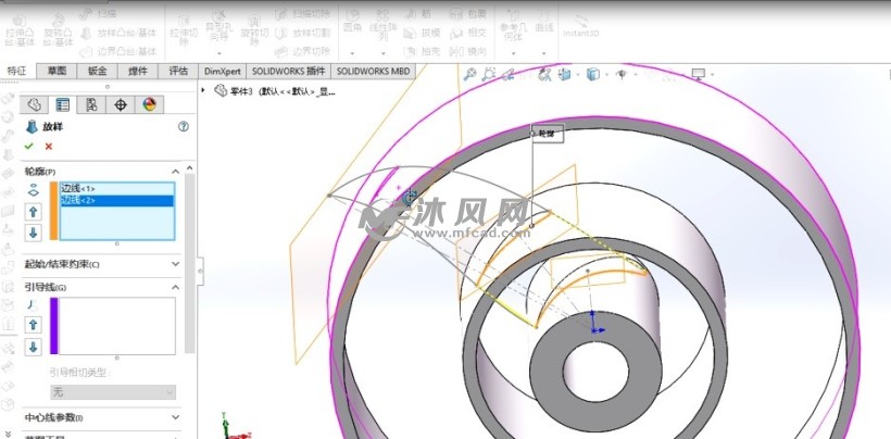 solidworks实体实例创建-螺旋桨_solidworks三维建模教程_沐风网