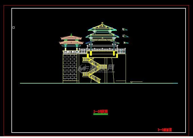 古城墙子母阙城楼结构图
