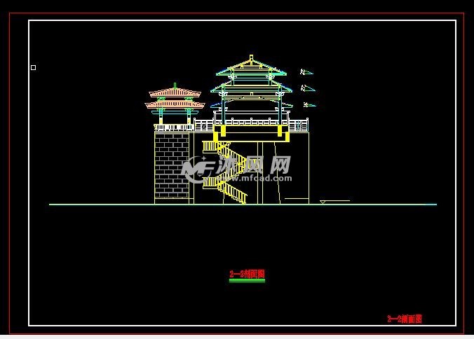 古城墙子母阙城楼结构图