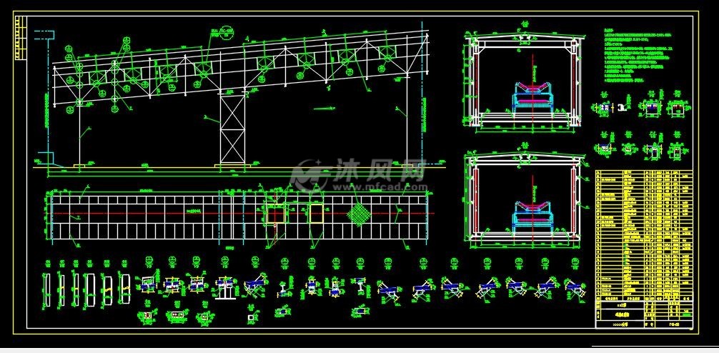 某竖炉工程钢结构皮带通廊图纸