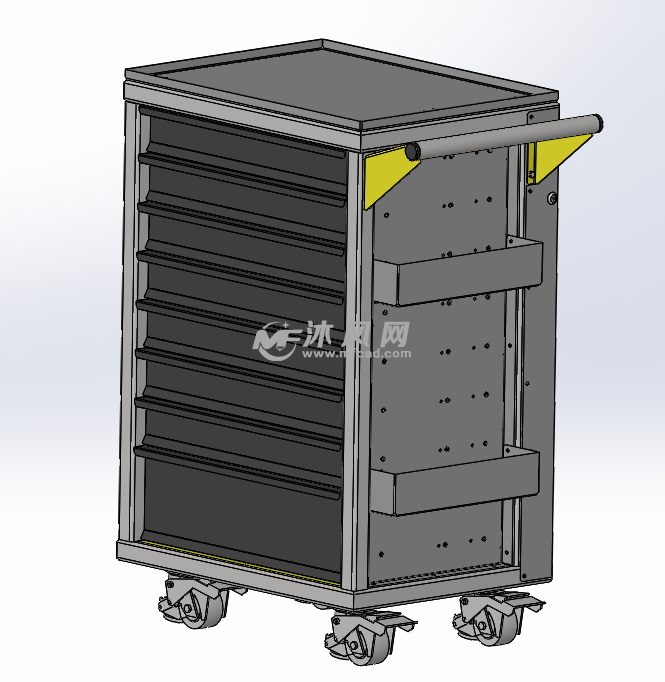 可移动式工具柜 - 工位器具图纸 - 沐风网