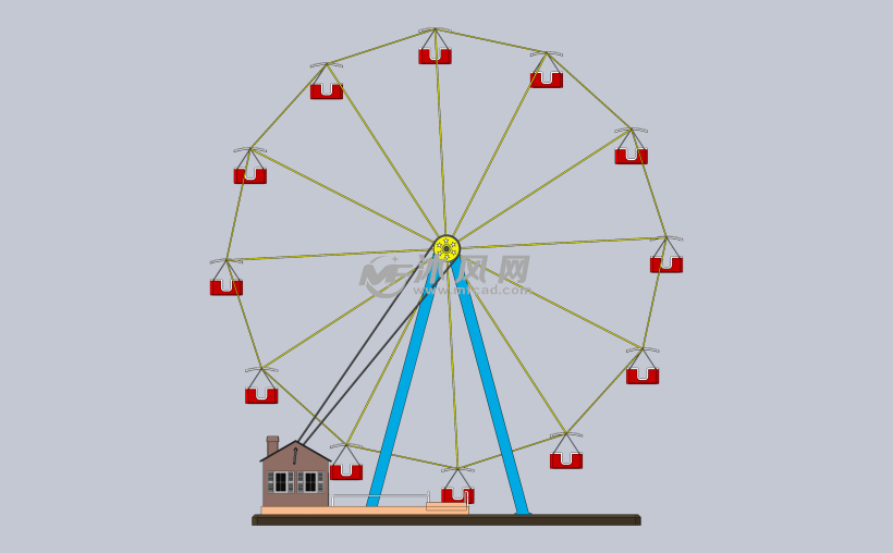 玩具摩天轮设计模型 玩具公仔图纸 沐风网