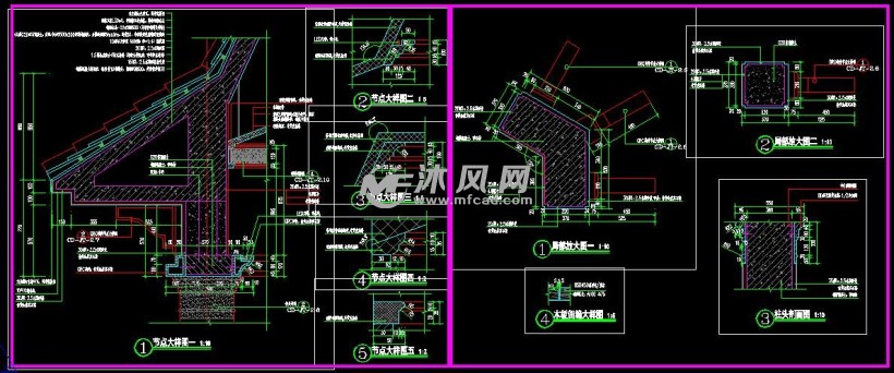高档小区景观亭cad施工图结构电气