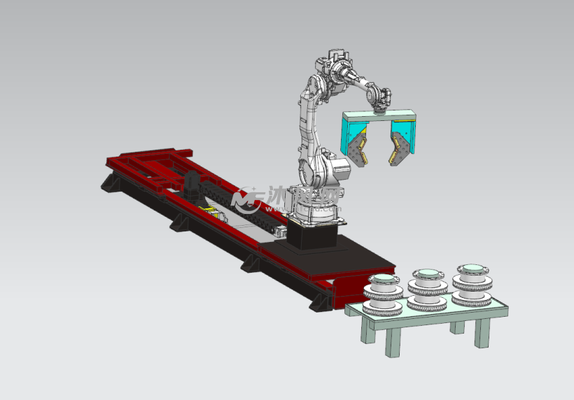 x轴移动式搬运机械手 - 机器人模型图纸 - 沐风网