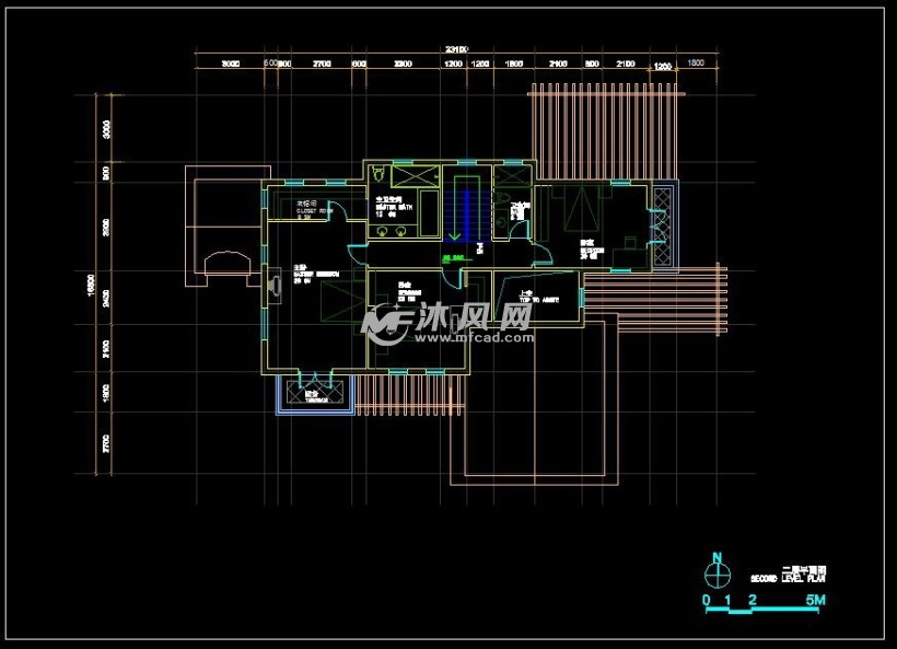 图纸包含cad的各层平面图,su模型,以及一张渲染效果图,别墅首层198