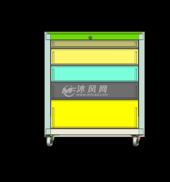 移动式小型工具柜 工位器具图纸 沐风网