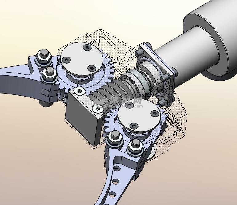 模型库 机器人模型 工业机器人          该机械手爪采用空心杯伺服