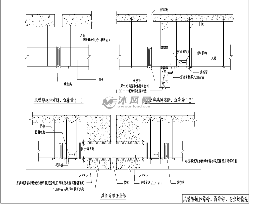 导致建筑物开裂,碰撞甚至破坏而预留的构造缝,包括伸缩缝,沉降缝和