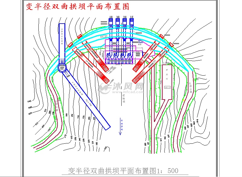 v形河谷下变半径双曲拱坝设计