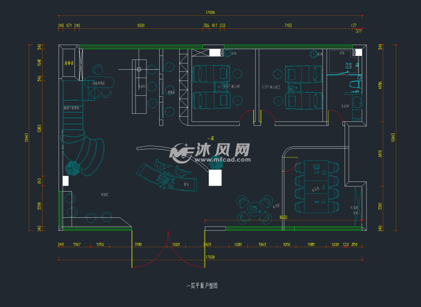 美容院平面布局皮肤管理中心波西米亚极简风,弧形墙面,玻璃砖背景墙