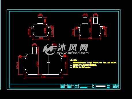 玻璃钢化粪池尺寸图