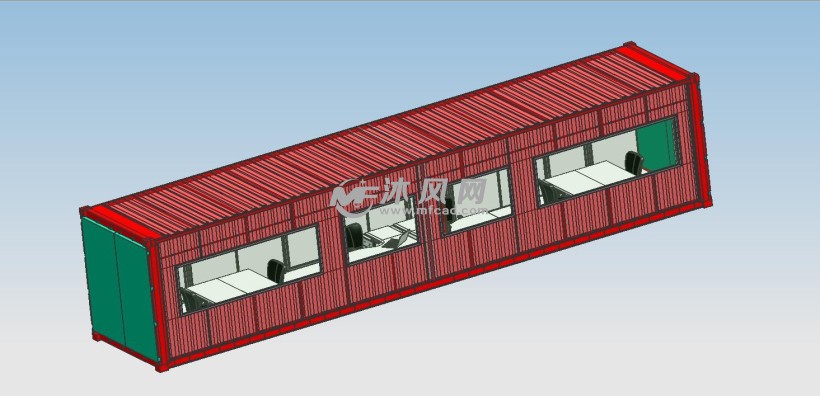 集装箱办公板房 建筑模型图纸 沐风网