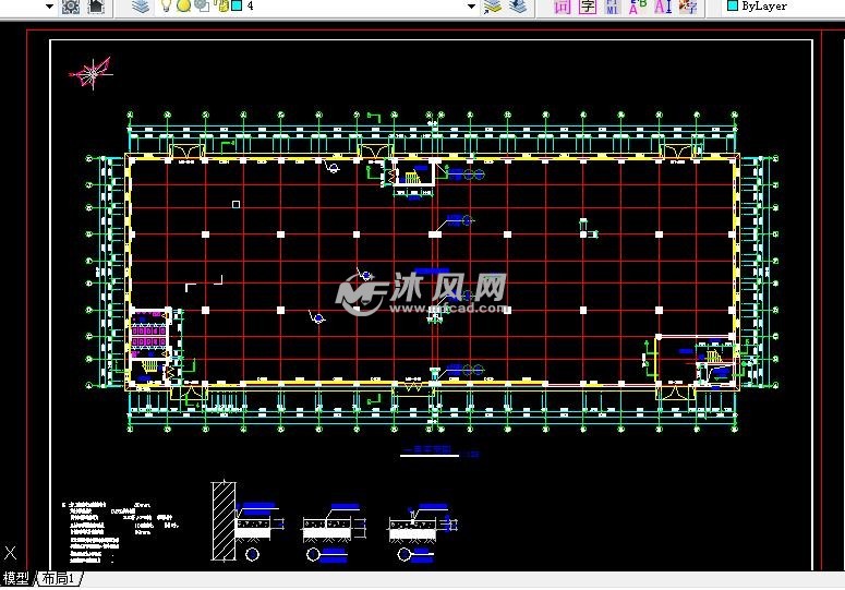 12000平米多层电子厂房结构图- 办公建筑图纸 - 沐风网