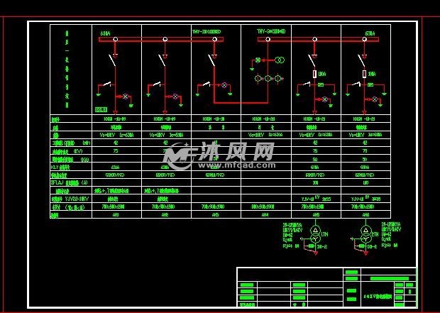 10kv供电系统图,总系统控制信号系统图,配电房平,剖面布置图,配电房