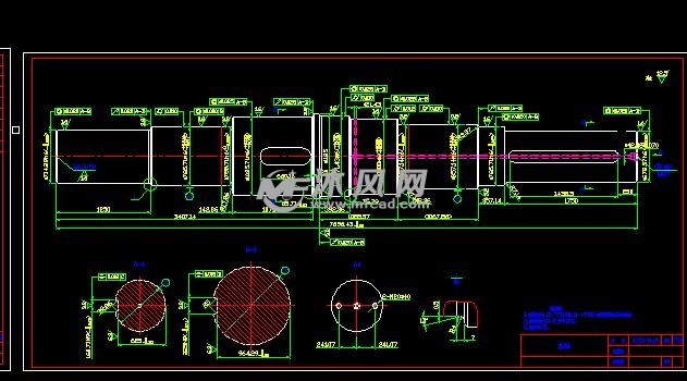 齿轮传动轴及配套组件加工图 轴及轴承图纸 沐风网