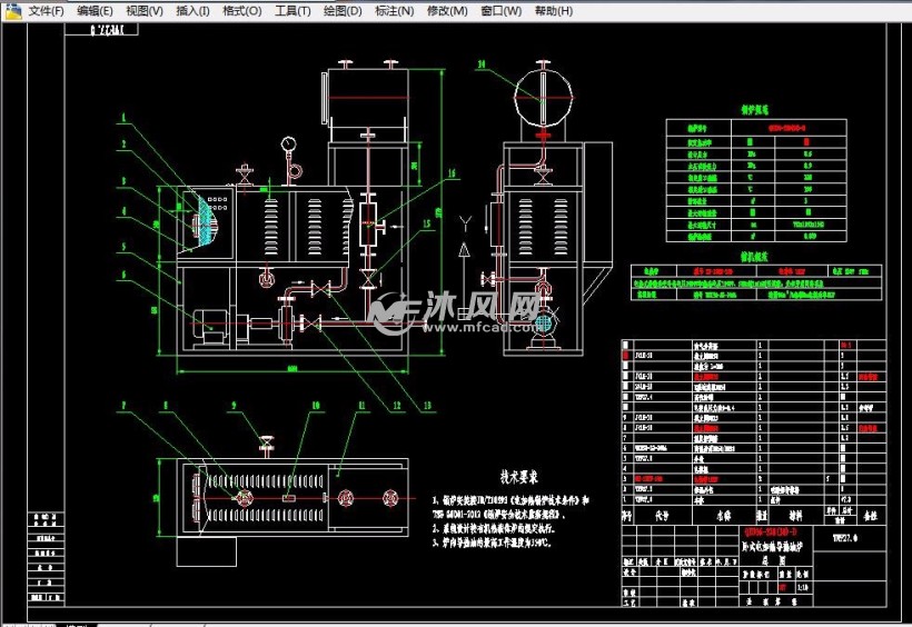 36kw电加热导热油炉锅炉总图设计