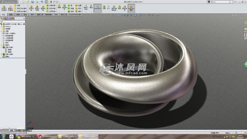 用solidworks绘制莫比乌斯环建模