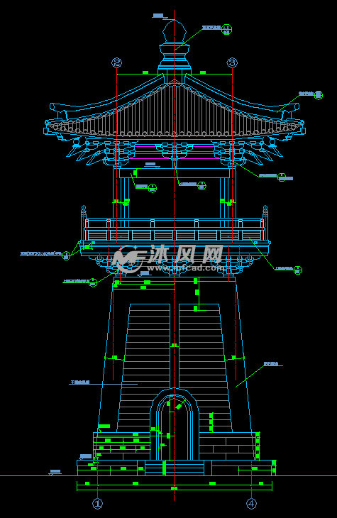 景观及古建筑图纸 景观及古建节点大样图          ,本工程为寺庙钟楼