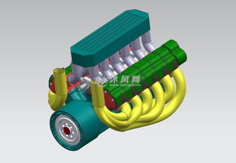 v12发动机三维设计模型