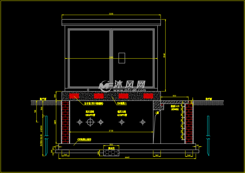 电气工程 商业建筑电气cad          主要用于630kva箱变基础施工