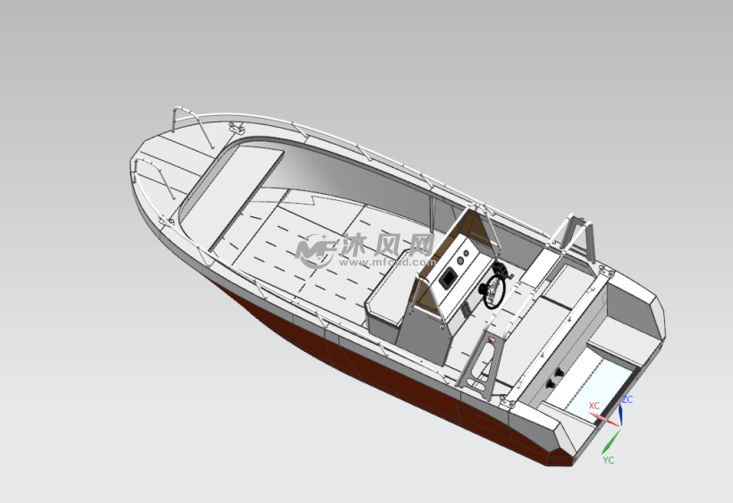 快艇三维模型图 - 海洋船舶图纸 - 沐风网
