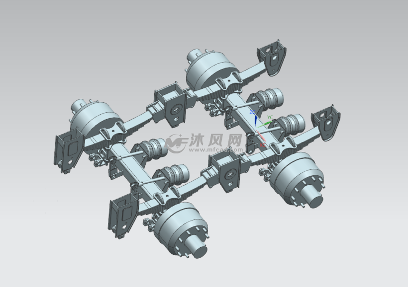 货车底盘车架减震模型整体结构